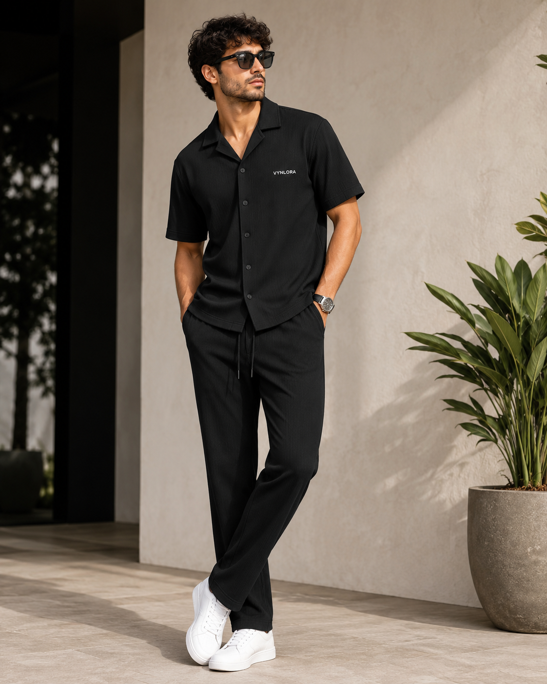 VYNLORA Premium Ribbed Summer Co-Ord Set=