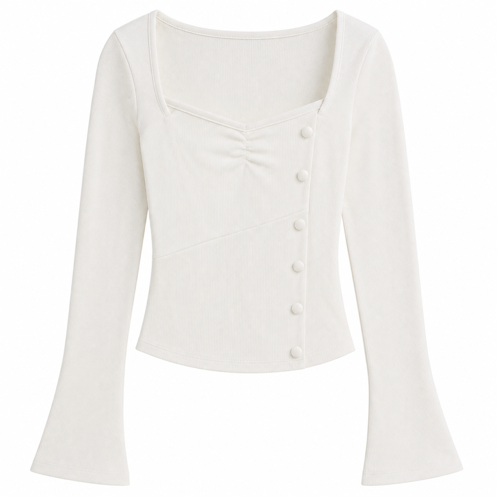 VYNLORA Korean Style Ribbed Top