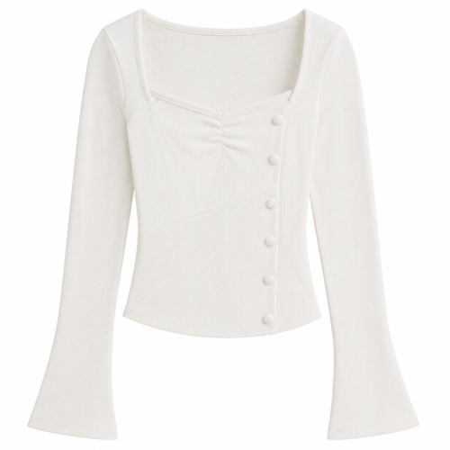 Korean Style Top (5) VYNLORA Korean Style Ribbed Top